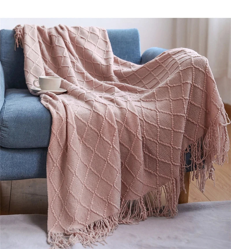 Chunky Knitted Throw Blanket