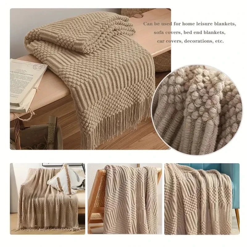 Chunky Knitted Throw Blanket