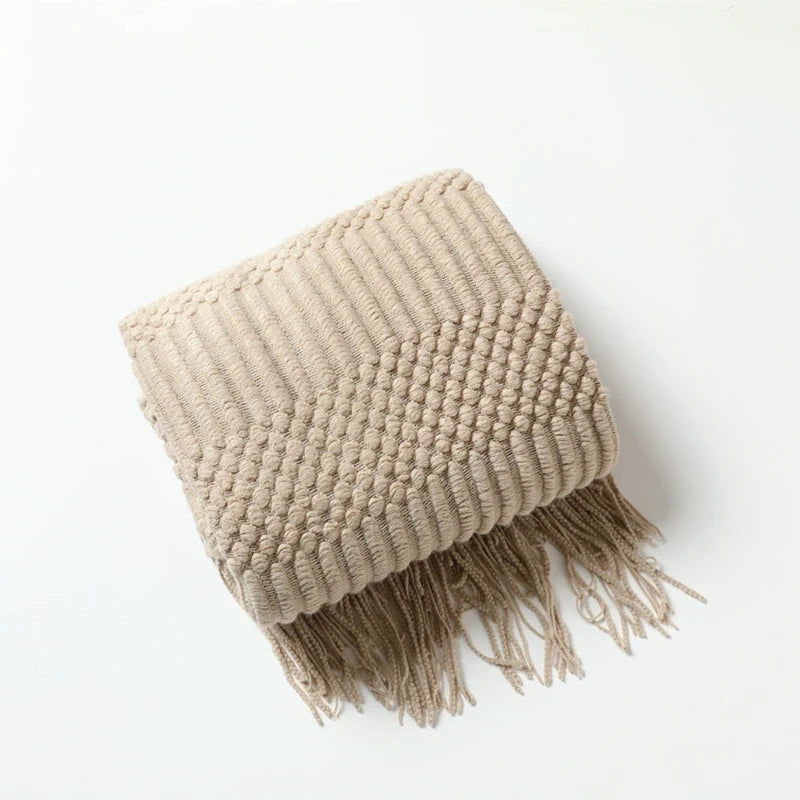 Chunky Knitted Throw Blanket