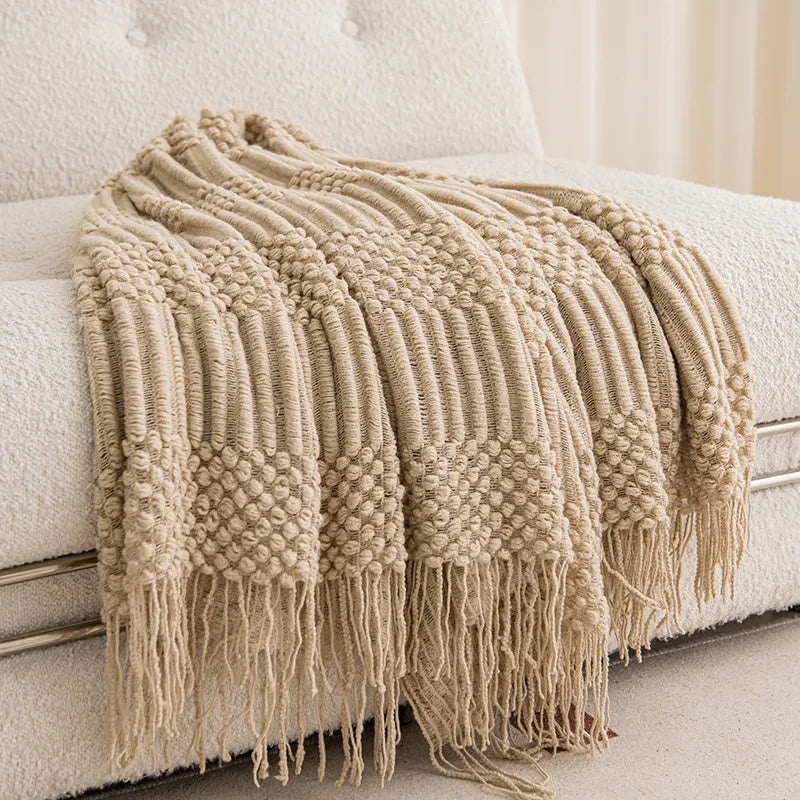 Chunky Knitted Throw Blanket