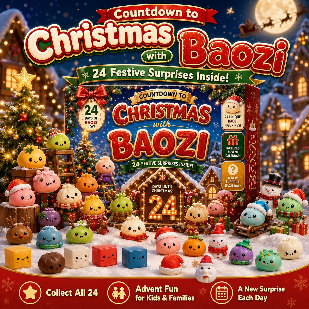 Dumpling Squishy Advent Calendar - 24 Days