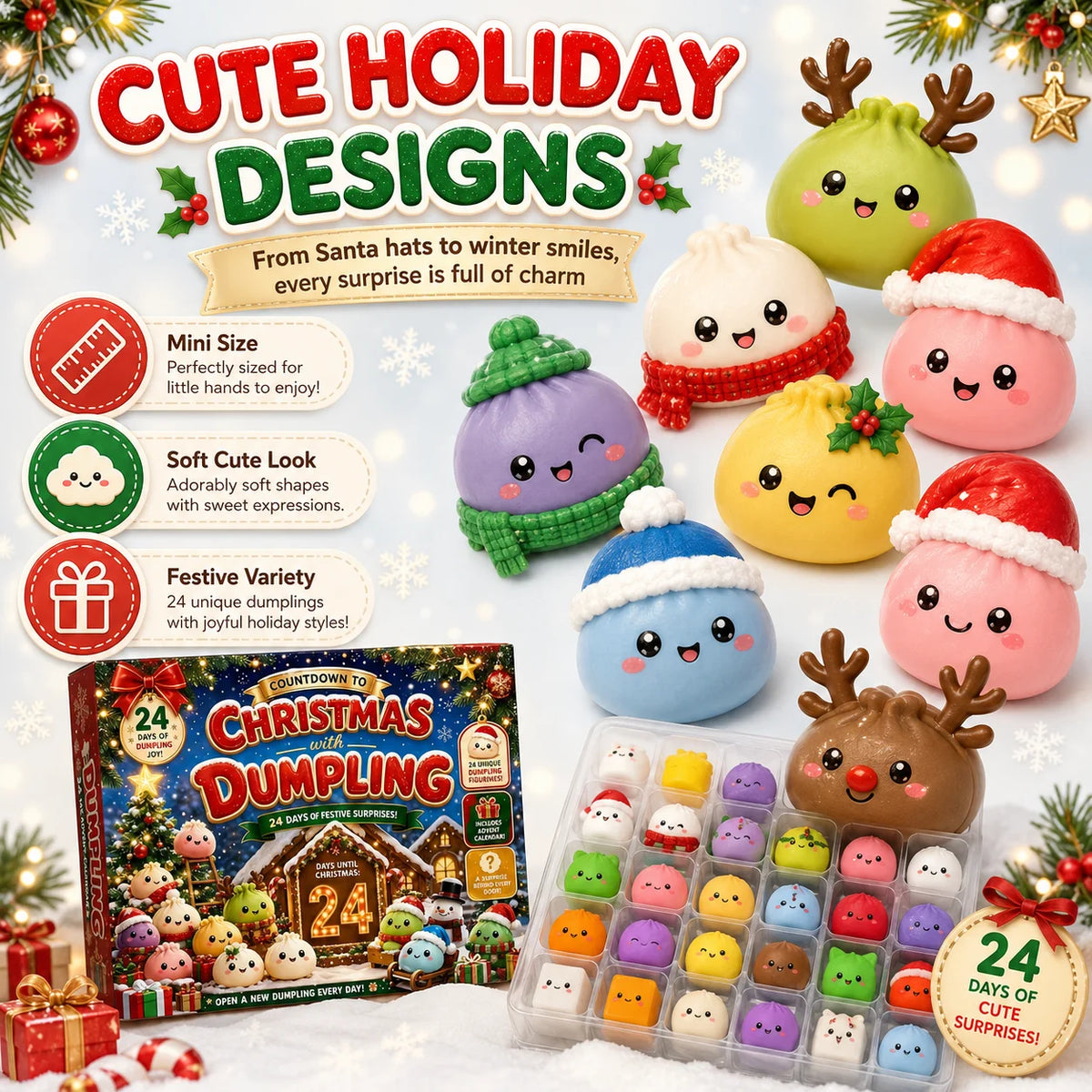 Dumpling Squishy Advent Calendar - 24 Days