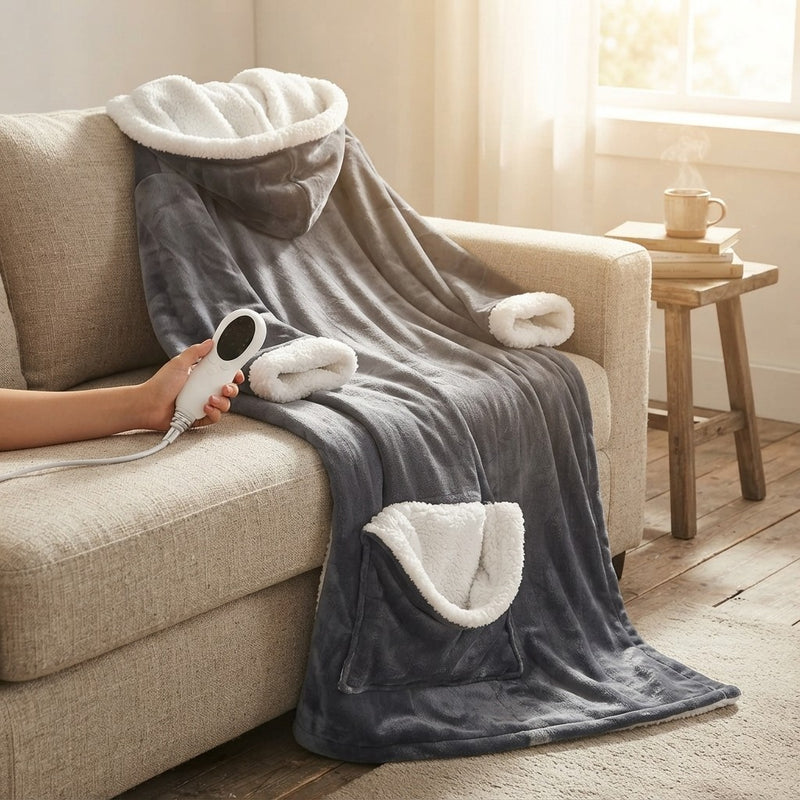 Flannel Wearable Heated Blanket